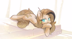Size: 3851x2110 | Tagged: safe, artist:mirroredsea, derpibooru import, oc, oc only, oc:hyra glyph, earth pony, pony, lidded eyes, looking at you, solo