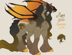 Size: 2200x1700 | Tagged: safe, artist:yesterdaysrunaway, derpibooru import, oc, oc:sleepy hallow, bat pony, pony, freckles, magical lesbian spawn, male, offspring, parent:applejack, parent:princess luna, parents:lunajack, solo, stallion, unshorn fetlocks