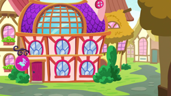 Size: 1280x720 | Tagged: safe, derpibooru import, screencap, on your marks, background, bush, no pony, ponyville, scenic ponyville