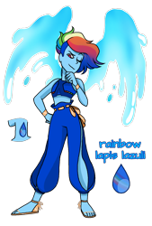 Size: 1080x1596 | Tagged: safe, artist:jvartes6112, derpibooru import, rainbow dash, human, bracelet, clothes, crossover, feet, female, humanized, jewelry, one eye closed, sandals, simple background, smiling, solo, species swap, steven universe, thinking, transparent background, wink