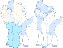 Size: 4713x3626 | Tagged: safe, artist:kurosawakuro, derpibooru import, oc, oc only, pegasus, pony, absurd resolution, bald, clothes, female, frown, horns, lidded eyes, mare, pegasus oc, simple background, solo, sweater, transparent background