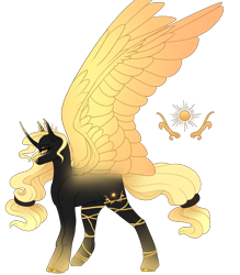 Size: 1752x2000 | Tagged: safe, artist:pokaparida, derpibooru import, daybreaker, alicorn, pony, alternate design, female, looking at you, mare, simple background, smiling, smiling at you, solo, transparent background