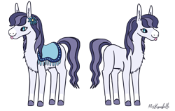 Size: 3360x2120 | Tagged: safe, artist:misskanabelle, derpibooru import, oc, oc only, earth pony, pony, :p, chest fluff, colored hooves, crack ship offspring, earth pony oc, female, mare, offspring, parent:inky rose, parent:shining armor, saddle, signature, simple background, solo, tack, tongue, tongue out, transparent background