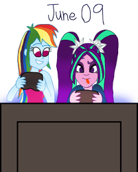 Size: 2000x2493 | Tagged: safe, artist:ktd1993, derpibooru import, aria blaze, rainbow dash, equestria girls, ariadash, female, lesbian, shipping