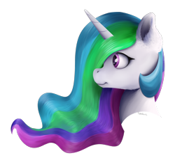 Size: 2420x2200 | Tagged: safe, artist:shadowblazearts, derpibooru import, princess celestia, alicorn, pony, bust, female, portrait, profile, simple background, solo, transparent background