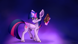 Size: 3840x2160 | Tagged: safe, artist:shadowblazearts, derpibooru import, twilight sparkle, twilight sparkle (alicorn), alicorn, pony, book, female, glowing horn, hooves, horn, magic, solo, telekinesis, wallpaper