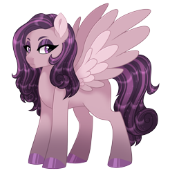 Size: 2657x2700 | Tagged: safe, artist:gigason, derpibooru import, oc, oc only, pegasus, pony, eyeshadow, female, frown, high res, lidded eyes, looking at you, makeup, mare, offspring, parent:king sombra, parent:princess cadance, parents:somdance, pegasus oc, simple background, solo, spread wings, transparent background, wings