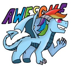 Size: 974x900 | Tagged: safe, artist:lordpuhadk, derpibooru import, rainbow dash, dragon, dragoness, dragonified, female, rainbow dragon, solo, species swap, wings