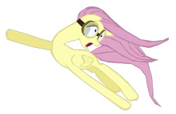 Size: 801x519 | Tagged: safe, artist:benpictures1, fluttershy, pegasus, pony, hurricane fluttershy, daaaaaaaaaaaw, female, goggles, inkscape, mare, open mouth, simple background, solo, transparent background, vector