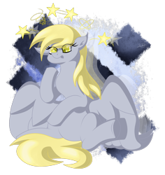 Size: 1484x1571 | Tagged: safe, artist:thebenalpha, derpibooru import, derpy hooves, pegasus, pony, cute, derpabetes, dizzy, female, mare, simple background, solo, stars, transparent background