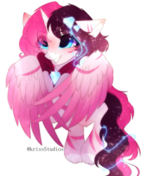 Size: 3103x3783 | Tagged: safe, artist:krissstudios, derpibooru import, oc, oc only, alicorn, pony, alicorn oc, diamond, female, high res, horn, mare, simple background, solo, white background, wings