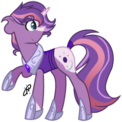 Size: 1004x1005 | Tagged: safe, artist:gallantserver, derpibooru import, oc, oc:somnium, pony, unicorn, armor, magical lesbian spawn, male, offspring, parent:tempest shadow, parent:twilight sparkle, parents:tempestlight, simple background, solo, stallion, transparent background