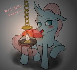 Size: 1016x934 | Tagged: safe, artist:paw-of-darkness, derpibooru import, ocellus, changeling, atg 2021, bugs doing bug things, candle, cargo ship, female, lamp, newbie artist training grounds, shipping, solo