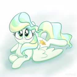 Size: 2048x2048 | Tagged: safe, artist:pfeffaroo, derpibooru import, vapor trail, pegasus, pony, cute, female, high res, looking at you, lying down, mare, prone, solo, vaporbetes