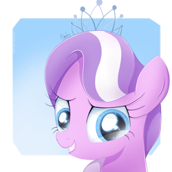 Size: 1024x1024 | Tagged: safe, artist:nnaly, derpibooru import, diamond tiara, earth pony, pony, bust, female, gradient background, portrait, solo