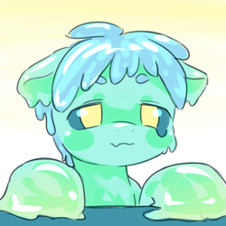 Size: 4405x4408 | Tagged: safe, artist:aquoquoo, derpibooru import, oc, oc only, goo, goo pony, original species, pony, absurd resolution, colt, male, slime, solo