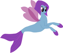 Size: 1280x1070 | Tagged: safe, artist:oceanrailroader, derpibooru import, seapony (g4), my little pony: the movie, clothes, female, fin wings, fins, fish tail, purple eyes, salina blue, see-through, simple background, smiling, solo, tail, transparent background, wings