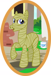 Size: 1280x1889 | Tagged: safe, artist:mr100dragon100, derpibooru import, egyptian, egyptian pony, frame, male, mummy, solo, stallion, vector