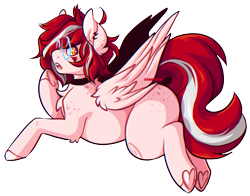 Size: 2381x1866 | Tagged: safe, artist:koboldcourier, derpibooru import, oc, oc:angelfire, pegasus, pony, body freckles, fluffy, freckles, glasses, heart, heart eyes, heart hoof, missing cutie mark, pegasus oc, pegasus wings, red hair, simple background, solo, transparent background, wingding eyes, wings