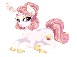 Size: 3600x2700 | Tagged: safe, artist:gigason, derpibooru import, oc, oc only, pony, unicorn, female, lying down, magical lesbian spawn, mare, offspring, parent:fleur-de-lis, parent:princess cadance, prone, simple background, solo, transparent background