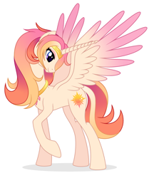 Size: 2680x3199 | Tagged: safe, artist:starshade, derpibooru import, oc, oc:bright dawn, alicorn, pony, female, mare, simple background, solo, white background