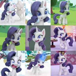 Size: 1099x1100 | Tagged: safe, artist:andrew hickinbottom, artist:andyh_3d, derpibooru import, part of a set, screencap, rarity, pony, unicorn, my little pony: stop motion short, expressions, eyes closed, female, glowing horn, horn, magic, magic aura, open mouth, solo