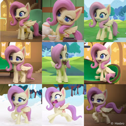 Size: 1099x1100 | Tagged: safe, artist:andrew hickinbottom, artist:andyh_3d, derpibooru import, part of a set, screencap, fluttershy, pegasus, pony, my little pony: stop motion short, cute, daaaaaaaaaaaw, expressions, female, fluttershy's cottage, open mouth, screaming, shyabetes, solo, volumetric mouth