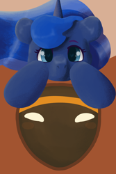 Size: 1280x1920 | Tagged: safe, artist:llametsul, derpibooru import, princess luna, pony, atg 2021, crossover, female, journey, looking at you, mare, newbie artist training grounds