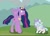 Size: 782x566 | Tagged: safe, artist:马糊, screencap, cozy glow, princess flurry heart, princess twilight 2.0, twilight sparkle, twilight sparkle (alicorn), alicorn, pegasus, the last problem, a better ending for cozy, bilibili source, cozyheart, female, lesbian, older, older twilight, shipping, solo