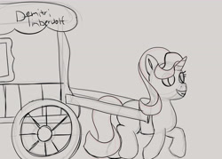 Size: 4200x3000 | Tagged: safe, artist:demitri, derpibooru import, starlight glimmer, female, mare, newbie artist training grounds, sketch, solo, wagon