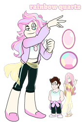 Size: 1080x1596 | Tagged: safe, artist:jvartes6112, derpibooru import, fluttershy, oc, oc:jv6112, human, clothes, crossover, female, fusion, gem fusion, humanized, male, simple background, smiling, species swap, steven universe, transparent background