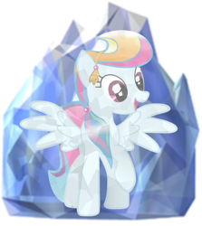 Size: 500x561 | Tagged: safe, derpibooru import, rainbow dash, crystal pony, crystal, crystallized, crystallized pony, frozen, solo