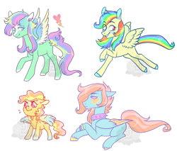 Size: 900x765 | Tagged: safe, artist:lavvythejackalope, derpibooru import, oc, oc only, pony, colored hooves, colt, female, heart, magical lesbian spawn, male, mare, multicolored hair, offspring, parent:fluttershy, parent:rainbow dash, parents:flutterdash, rainbow hair, raised hoof, raised leg, simple background, smiling, stallion, transparent background, two toned wings, wings