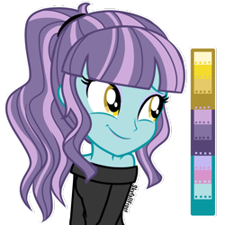 Size: 1448x1448 | Tagged: safe, artist:skyfallfrost, derpibooru import, oc, equestria girls, clothes, female, simple background, solo, transparent background