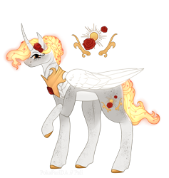 Size: 1248x1318 | Tagged: safe, artist:pokaparida, derpibooru import, princess celestia, pony, alternate design, flower, flower in hair, simple background, solo, transparent background