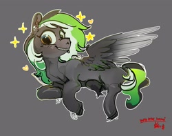 Size: 3476x2742 | Tagged: safe, artist:alumx, derpibooru import, oc, oc only, oc:graphite sketch, pegasus, pony, gray background, simple background, solo, sparkles