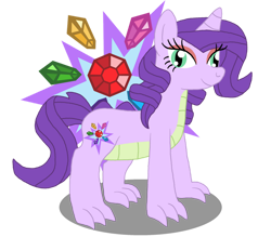 Size: 1024x898 | Tagged: safe, artist:pandalove93, derpibooru import, oc, oc:garnet, dracony, hybrid, claws, cutie mark, female, interspecies offspring, makeup, offspring, parent:rarity, parent:spike, parents:sparity, simple background, solo, transparent background