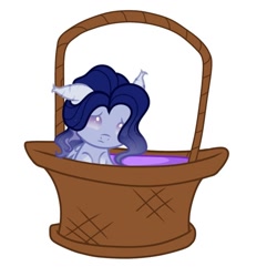 Size: 1080x1080 | Tagged: safe, artist:sia.brony, derpibooru import, oc, oc only, pony, baby, baby pony, basket, ears, floppy ears, pony in a basket, simple background, solo, white background