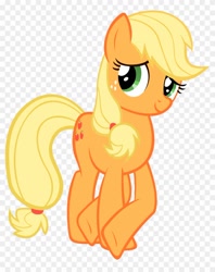Size: 840x1059 | Tagged: artist needed, source needed, safe, derpibooru import, applejack, earth pony, pony, crossed legs, female, freckles, looking at you, mane, mare, missing accessory, underhoof, vector