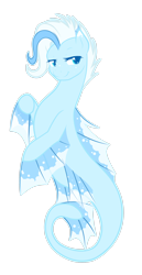 Size: 1762x3405 | Tagged: safe, artist:fuyusfox, derpibooru import, oc, oc only, hybrid, merpony, sea pony, seapony (g4), blue eyes, deviantart watermark, dorsal fin, fins, obtrusive watermark, simple background, smiling, solo, transparent background, watermark