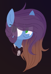 Size: 2030x2955 | Tagged: safe, artist:petruse4ka, derpibooru import, oc, oc only, earth pony, pony, bowtie, bust, clothes, earth pony oc, eye clipping through hair, eyelashes, female, mare, smiling, solo