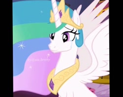 Size: 1080x852 | Tagged: safe, artist:sia.brony, derpibooru import, princess celestia, alicorn, pony, crying, female, horn, jewelry, mare, peytral, smiling, solo, tears of joy, tiara, wings