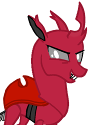 Size: 475x661 | Tagged: safe, artist:agdapl, derpibooru import, changedling, changeling, base used, changedlingified, crossover, grin, male, red changeling, simple background, smiling, soldier, solo, species swap, team fortress 2, transparent background