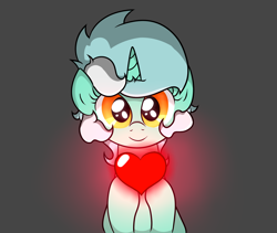 Size: 1806x1522 | Tagged: safe, artist:background basset, derpibooru import, lyra heartstrings, pony, unicorn, bust, cute, gray background, happy, heart, lyrabetes, simple background, solo