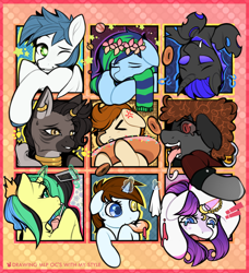 Size: 4100x4500 | Tagged: safe, artist:sugarelement, derpibooru import, oc, oc only, oc:white quartz, earth pony, pegasus, pony, unicorn, collaboration, absurd resolution, donut, earth pony oc, food, horn, oc needed, original character do not steal, pegasus oc, unicorn oc