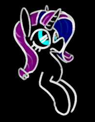 Size: 257x328 | Tagged: safe, artist:dinexistente, rarity, pony, unicorn, black background, female, simple background, solo