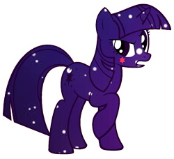 Size: 1069x977 | Tagged: safe, derpibooru import, twilight sparkle, unicorn twilight, pony, unicorn, fighting is magic, female, mare, night, raised hoof, raised leg, solo, solo female, stars