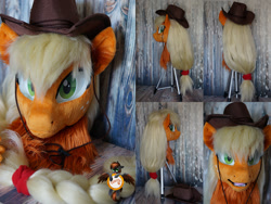 Size: 1328x1000 | Tagged: safe, artist:essorille, derpibooru import, applejack, fursuit, head, irl, photo, solo