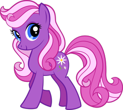 Size: 3000x2675 | Tagged: safe, artist:catachromatic, artist:the smiling pony, derpibooru import, daisy dreams, earth pony, pony, .svg available, box art, female, high res, looking at you, mare, smiling, smiling at you, solo, svg, vector, vector trace, walking