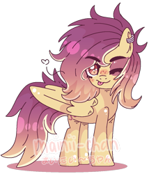 Size: 903x1056 | Tagged: safe, artist:maiii-san, derpibooru import, oc, oc only, pegasus, pony, :p, base used, blushing, ear piercing, earring, eyebrows, eyebrows visible through hair, jewelry, looking at you, one eye closed, pegasus oc, piercing, simple background, smiling, smiling at you, solo, tongue, tongue out, transparent background, wings, wink, winking at you